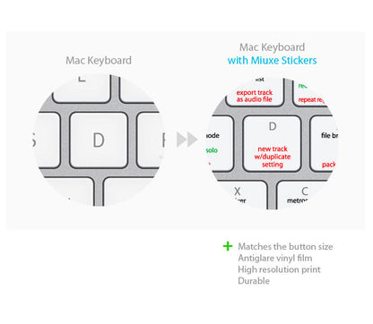 Apple Logic Pro 9 Keyboard Stickers | Mac | QWERTY UK, US.