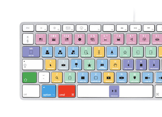 Apple Final Cut Pro X Keyboard Stickers (White Letters) | Mac | QWERTY UK, US.