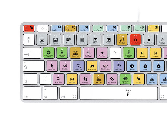 Apple Final Cut Pro Keyboard Stickers (White Letters) | Mac | QWERTY UK, US.