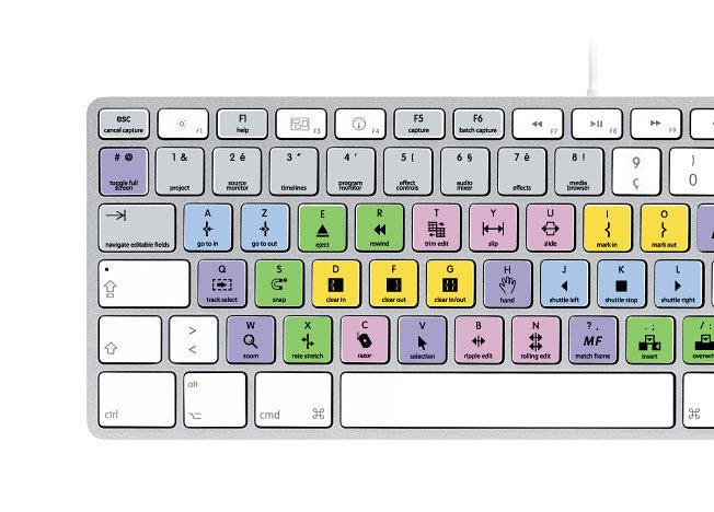 Adobe Premiere Keyboard Stickers AZERTY Français.