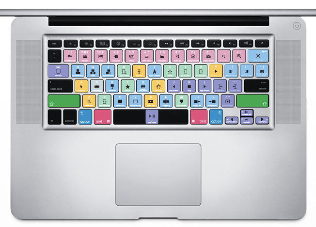 Apple Final Cut Pro X Keyboard Stickers (White Letters) | Mac | QWERTY UK, US.