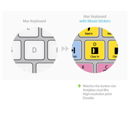 Avid Media Composer Keyboard Stickers | Mac | AZERTY Français.